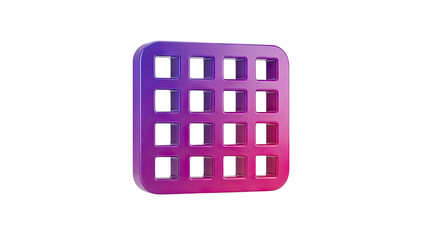 3D icon grid layout gradient purple pink on transparent background