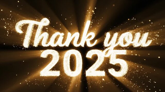 Thank You 2025 glowing text.