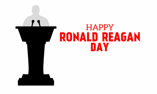 Ronald Reagan Day, California, USA. A flat-style vector background with a Ronald Reagan Day theme. Suitable for posters, covers, websites, and social media banners.