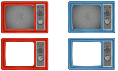 retro tv set★レトロなブラウン管テレビのフレームとアイコンセット