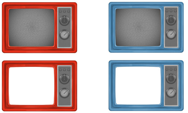 retro tv set★レトロなブラウン管テレビのフレームとアイコンセット