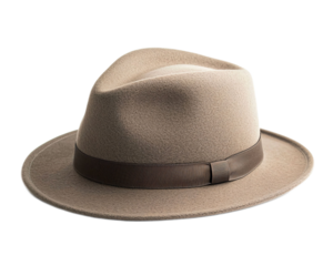 Stylish Fedora Hat in Soft Beige Color with Brown Band