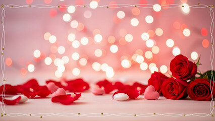 Valentine Day romantic background with red hearts creating emotional love concept and festive holiday marketing atmosphere