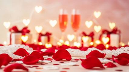 Modern Valentine Day romantic background featuring red heart patterns expressing love emotion and seasonal marketing appeal