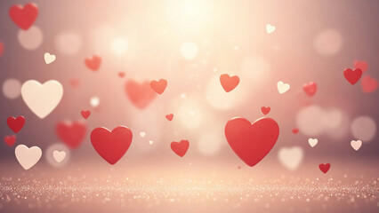 Bright Valentine Day love background featuring red heart elements expressing romance emotion and seasonal celebration