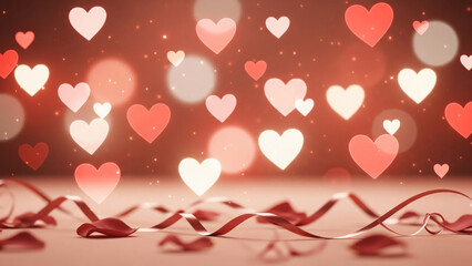 Creative Valentine Day background with red hearts expressing romantic emotion love concept and festive holiday atmosphere