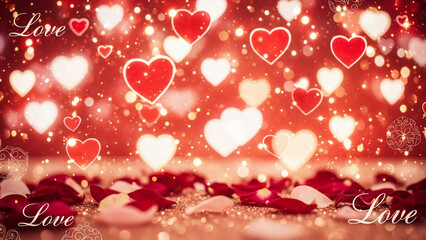 Clean Valentine Day romantic background with red heart elements creating love focused emotion and holiday marketing mood