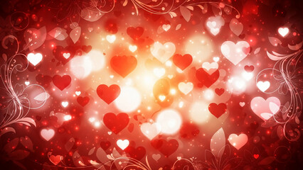 Romantic Valentine Day love background with red hearts symbolizing affection emotion and festive seasonal celebration