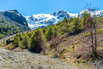 Black Snowdrift, Ventisquero, Cerro Tronador, Bariloche, Rio Negro Province, Patagonia, Argentina
