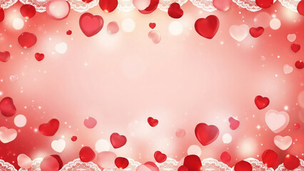 Romantic Valentine Day background featuring floating red hearts creating elegant love themed backdrop for emotional holiday campaigns