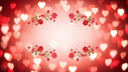 Valentine Day romantic background with red hearts pattern creating festive love atmosphere and emotional holiday celebration mood