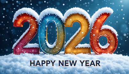 happy new year anniversary beautiful view and seen beautiful background and wallpaper hd picture with snow write 2026