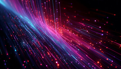 Abstract Neon Light Flow with Dynamic Motion Lines