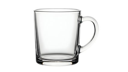 Clear glass mug with handle