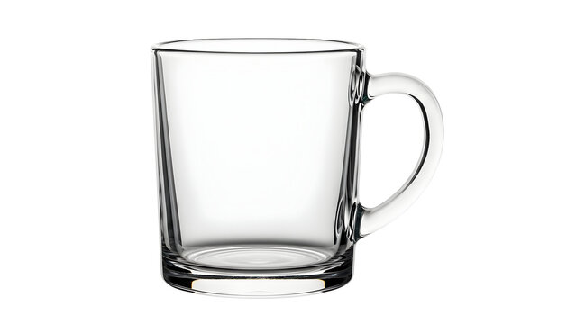 Clear glass mug with handle