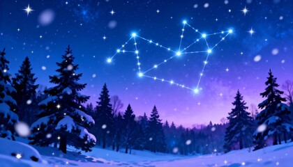 winter landscape with christmas tree