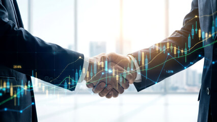 Business Handshake with Digital Financial Technology Overlay