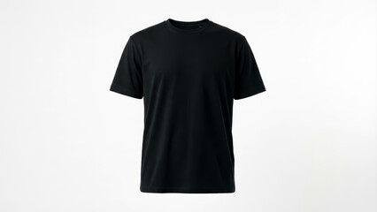 Blank Black T Shirt Isolated on White Background