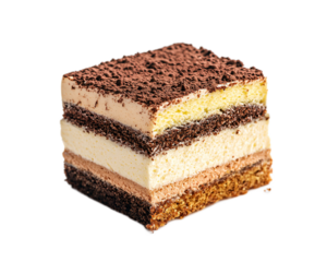 Delicious Layered Dessert with Chocolate and Cream Texture