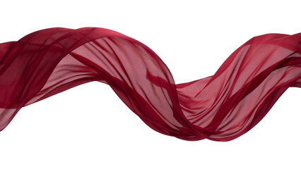 Twisted Red Cloth Shape Moving Fast Isolated on Transparent