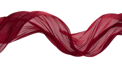 Twisted Red Cloth Shape Moving Fast Isolated on Transparent