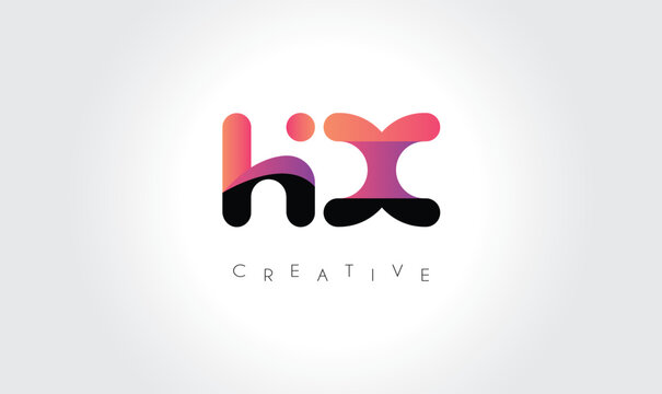 HX Modern Gradient Abstract Logo &ndash; Creative Rounded Lettermark Branding Design