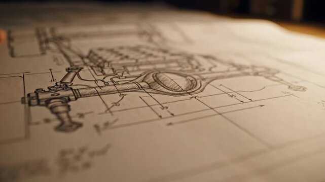 Hand Drawing Technical Drafts in a Cozy Workspace