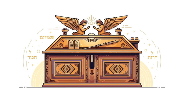 Golden Ark of the Covenant with angels on top