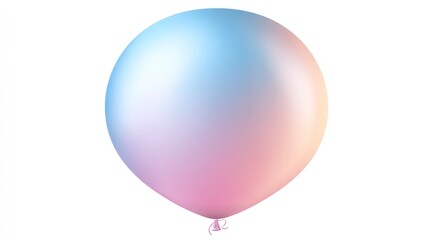 Large gradient colored balloon floating isolated on white background