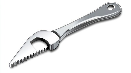 Obraz premium Shiny metal tool isolated on white versatile design with sawtooth edge