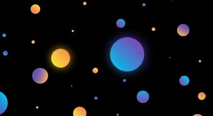 Abstract cosmic spheres floating in deep space with vibrant and dynamic color gradients