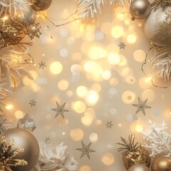 Elegant Christmas Background with Golden Lights and Winter Vibes