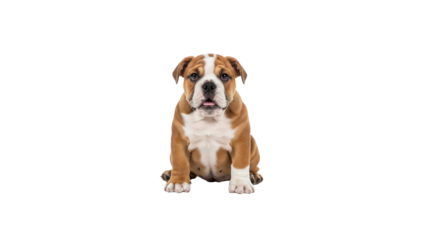 Cute English Bulldog Puppy Sitting