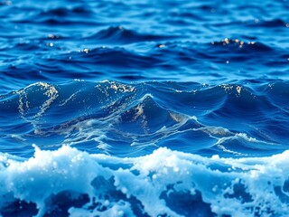 Glitching wave patterns in the ocean, digital noise effect, effect, irregular