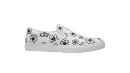 White Floral Slip-On Shoe
