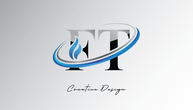 FT Flame Swoosh Monogram Logo &ndash; Energy, Tech & Futuristic Branding