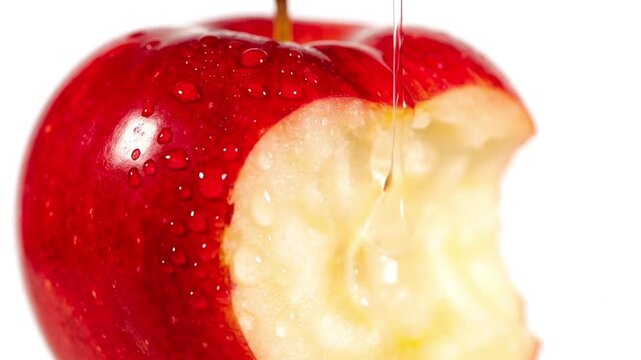 Healthy snack concept, sweet juicy fruit dripping with fresh nectar