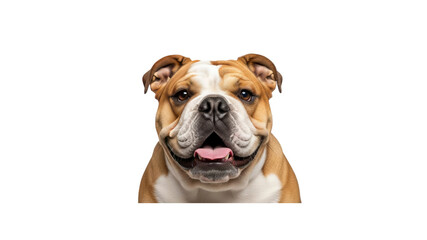 Obraz premium Happy bulldog portrait isolated On Transparent Background