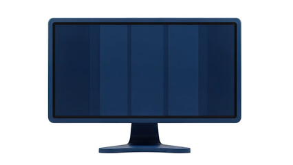 3D Modern Blue Computer Monitor transparent background