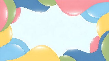 Modern Abstract Frame with Smooth Colorful 3D Shapes