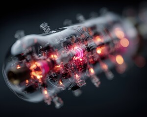 Abstract representation of a glowing futuristic device with lights