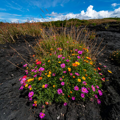 flowers in the mountains