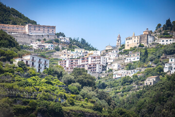 Fototapeta premium small town of amalfi, amalfi coast, amalfitana, coastline, italy, europe