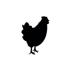 Farm Hen Bird Silhouette - Vector Graphic