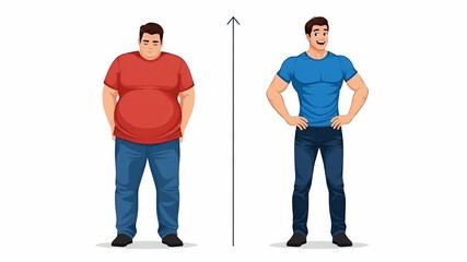 Fat Man to Fit Man Transformation Before After Weight Loss Comparison