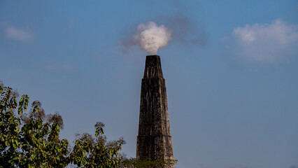Brickline industry chimney polluting the environment 1 