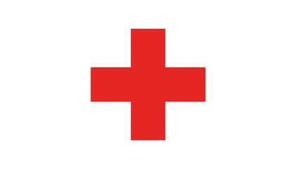 Obraz premium Red Cross symbol on white background for medical and emergency services