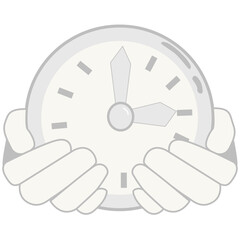 Clock Held by two Hands Illustration