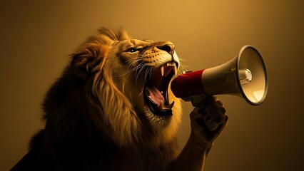 Leadership and Influence Symbolized by Lion Roar