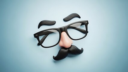 Retro Comedy Disguise Glasses Isolated on Pastel Background